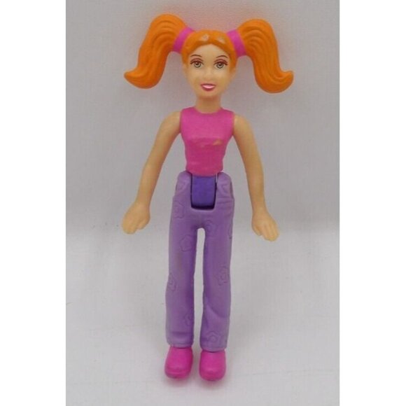 McDonald's Polly Pocket Doll ©2003 4" Orange piggy tails blue eyes - Picture 1 of 4